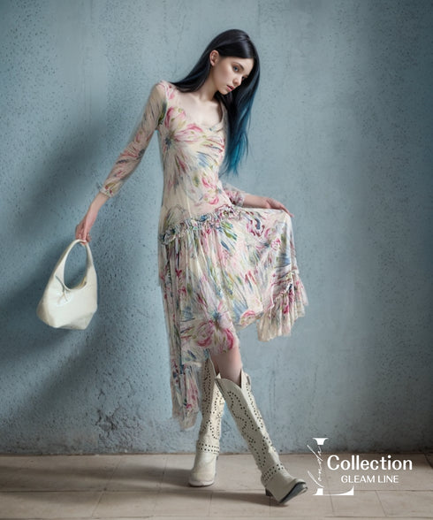 Asymmetric Mesh Dress